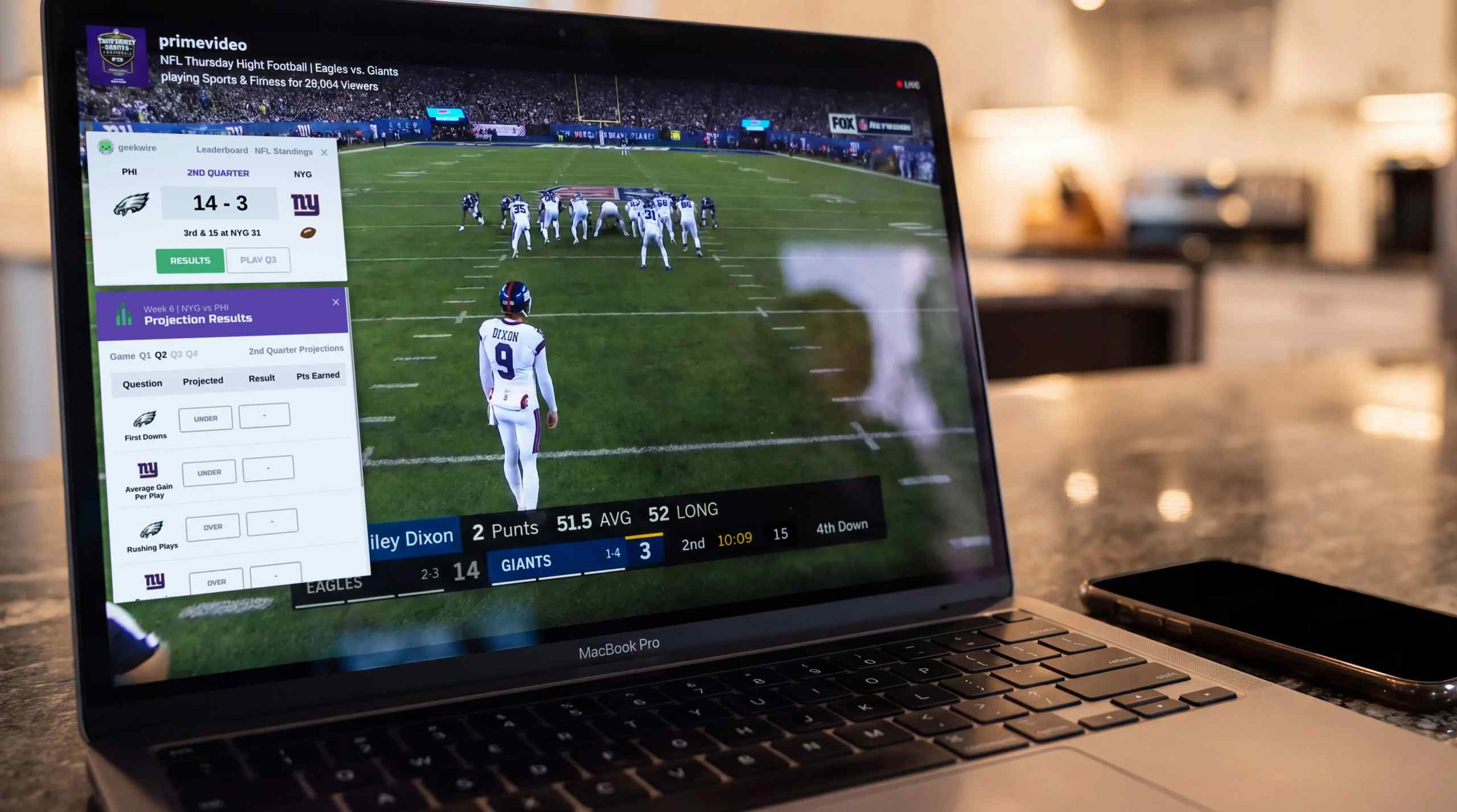 Streaming NFL on a laptop